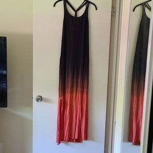 Summer Ombre Dress w/pockets purple/pink Large
